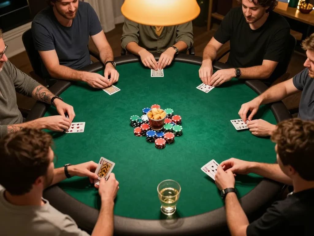 Players enjoying a thrilling poker game at home showcasing the engaging environment of bk8.