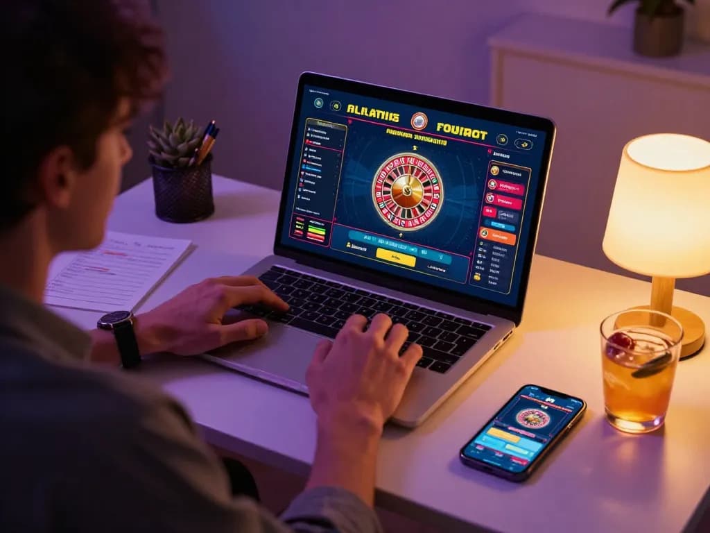 Engaged player on SC88VN enjoying online roulette experience at home with strategic notes