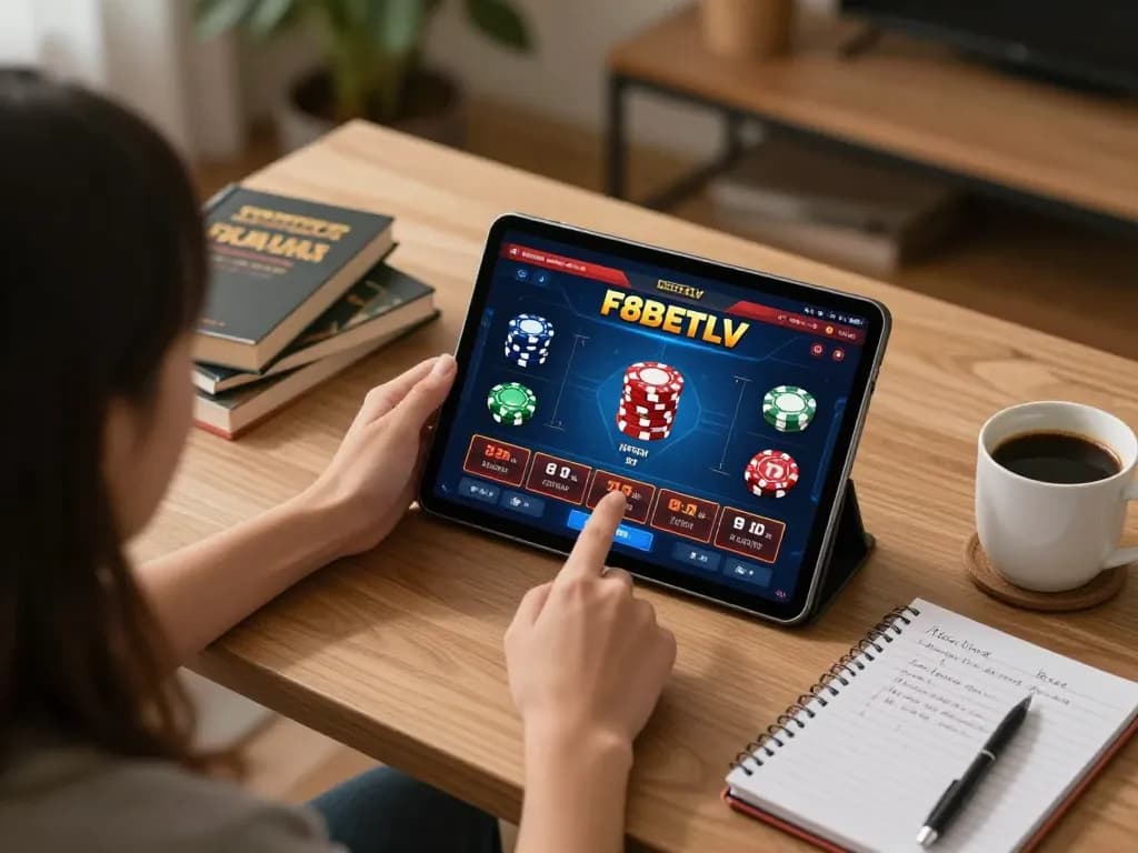 Engaging in online gambling at F8BETLV with dynamic gaming interface and strategy notes