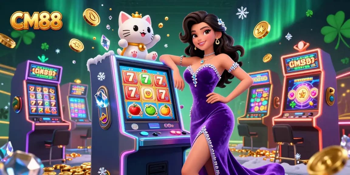 Spin the reels with CM88's glamorous jackpot scene full of vibrant casino elements.