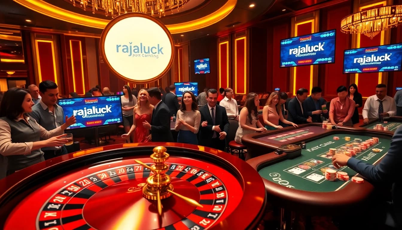 Experience the thrill of rajaluck at a bustling casino with exciting games and enthusiastic players.