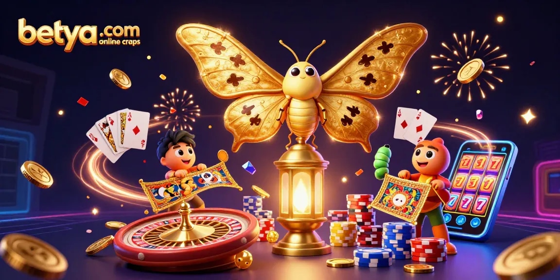 Play craps and win with betya.com online craps in a vibrant 3D casino scene filled with excitement.