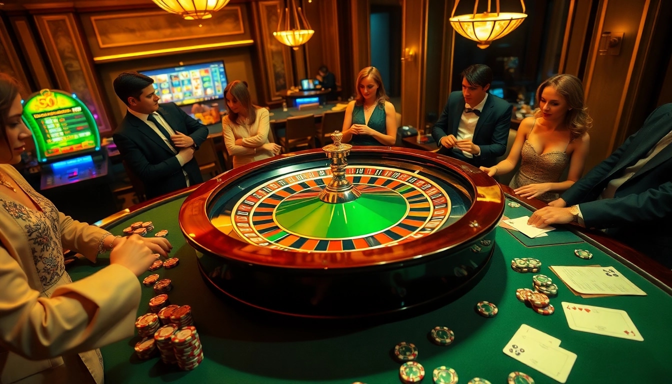 Experience the thrill of gambling at mmoo88.us.com with players enjoying a roulette game.