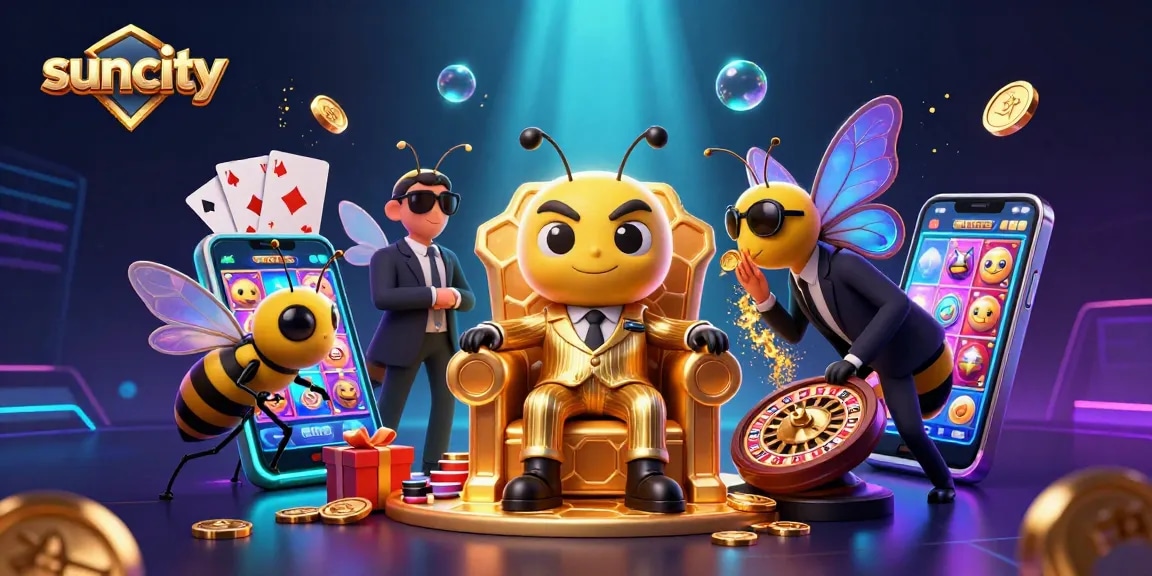 Spin the reels at Suncity's vibrant casino with rich, immersive 3D characters and gold coins!