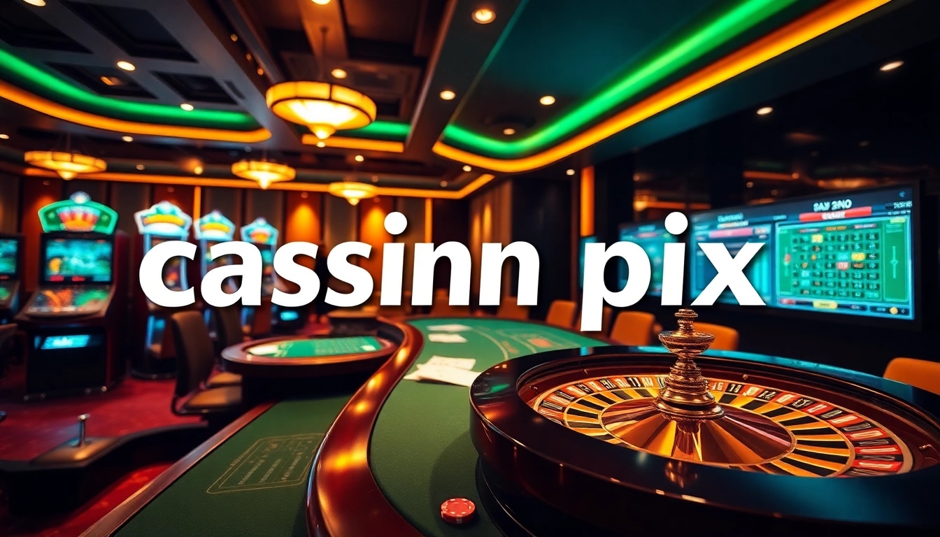 Exciting gameplay at cassino pix with vibrant online casino atmosphere featuring roulette and slots.
