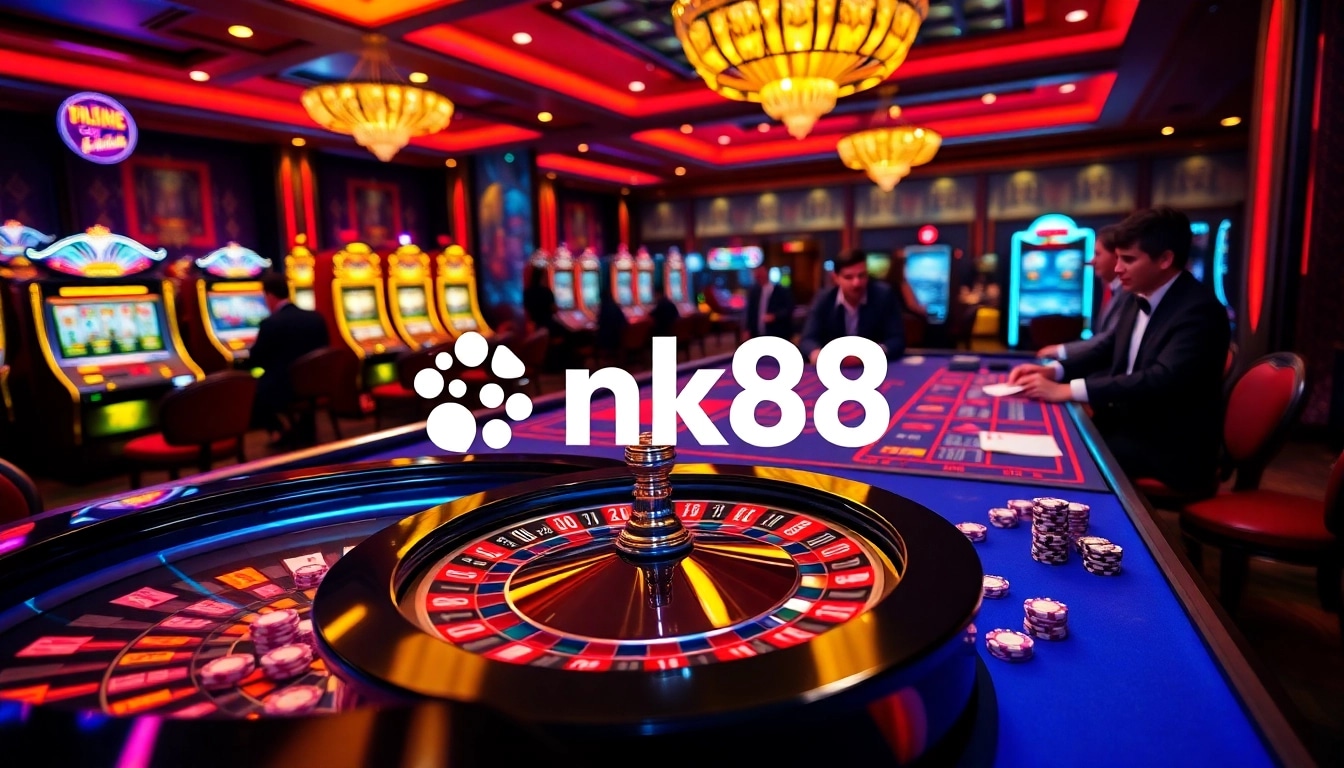 Experience the excitement of nk88 at a vibrant casino gaming table.