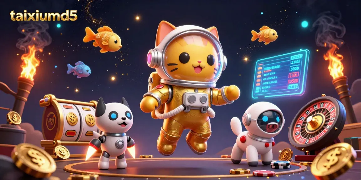 Play exciting games at taixiumd5, featuring lively characters in a dazzling casino scene.