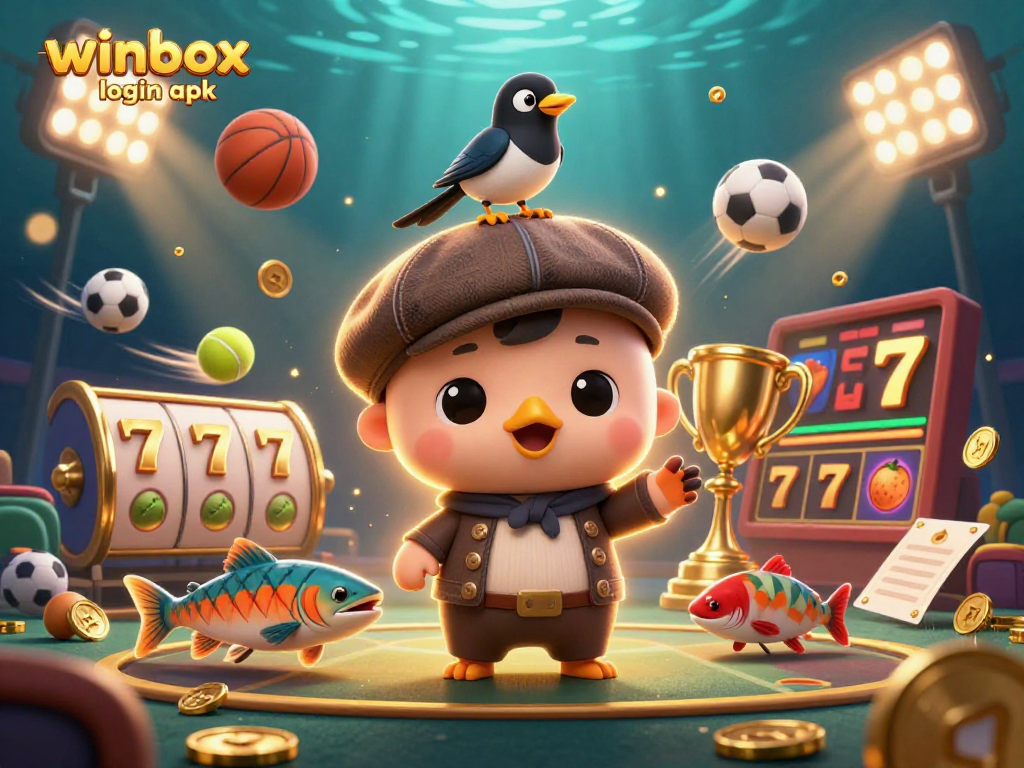 Experience seamless access to games with winbox login apk through a playful underwater casino scene.