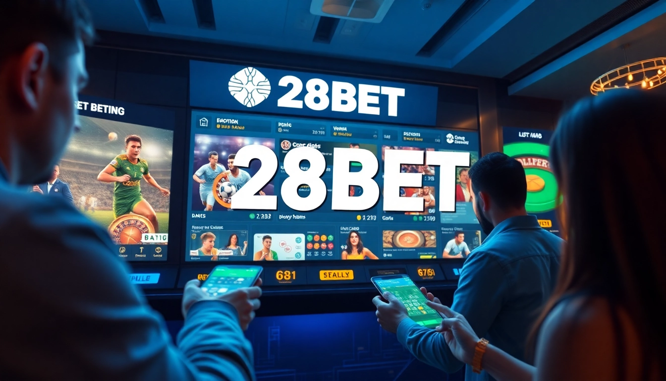 28BET online betting platform featuring vibrant sports and casino games interface