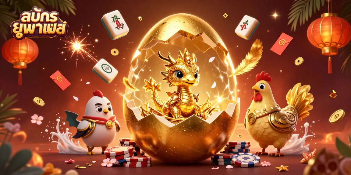 Experience thrilling gameplay with สมัครยูฟ่าเบท featuring a golden dragon and poker chips in a vibrant casino scene.