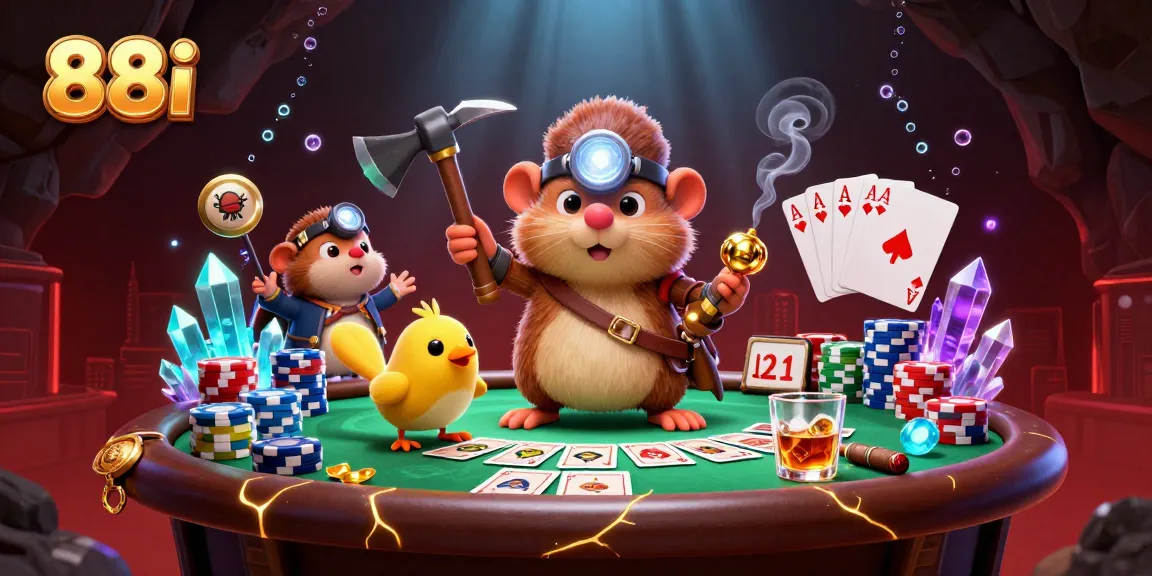 Experience thrilling games with 88i as a treasure hunter mole discovers riches in a vibrant casino.