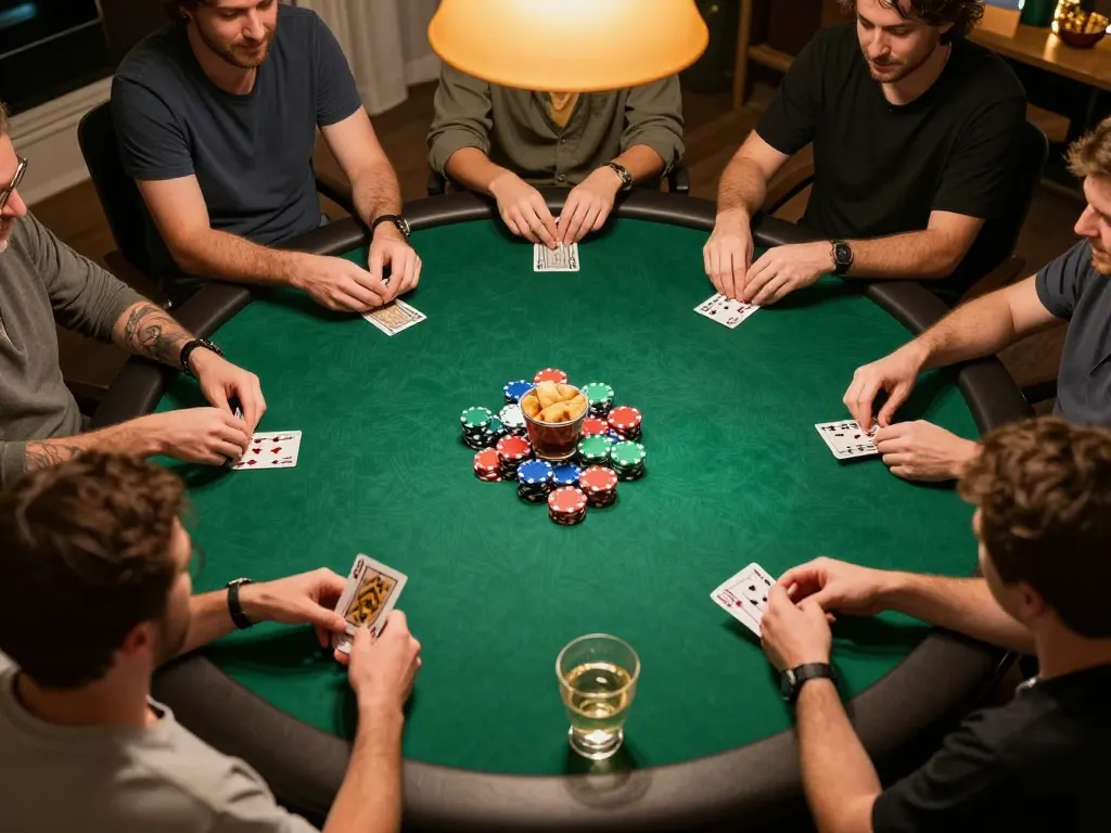 Players enjoying a thrilling poker game at home showcasing the engaging environment of bk8.