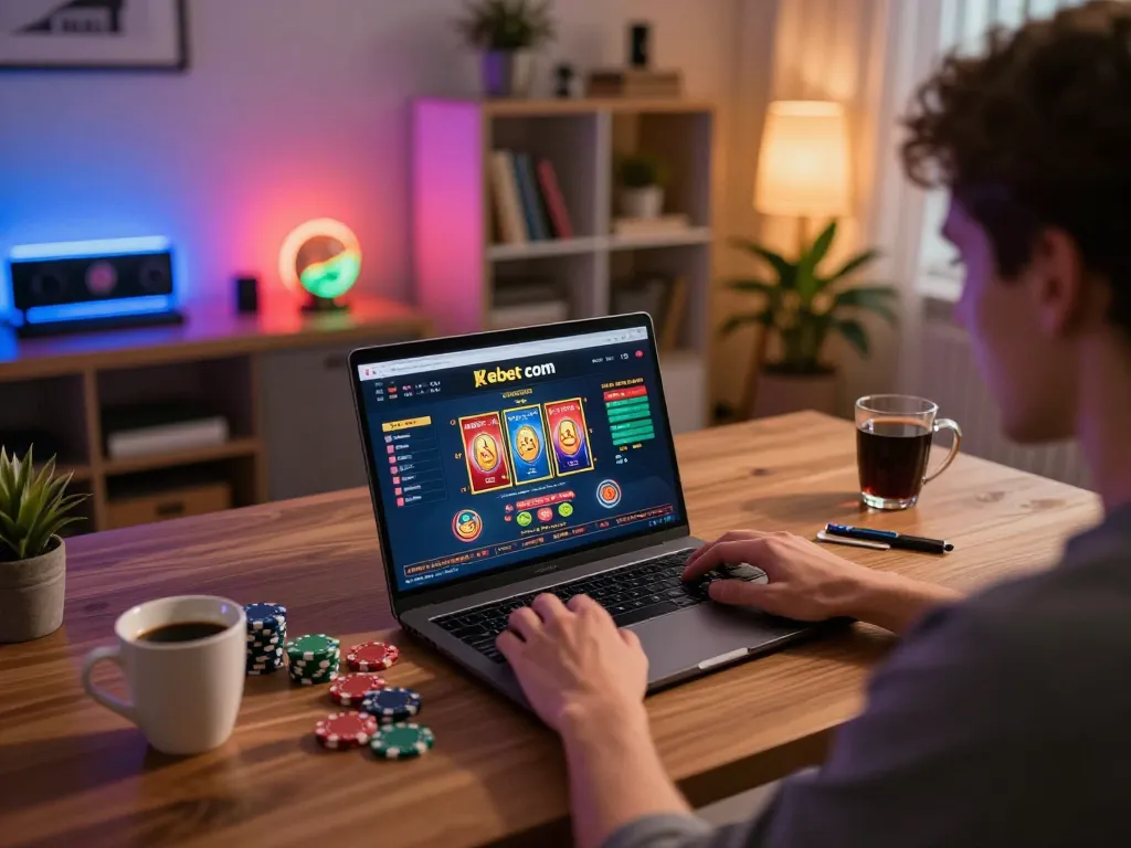 Engaging gameplay on kebet com with poker and slots in a cozy online gaming setup