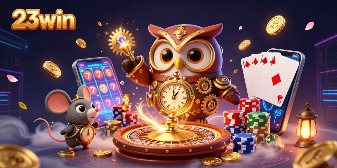 Experience thrilling gameplay at 23win with a vibrant casino scene showcasing exciting games and dazzling rewards.