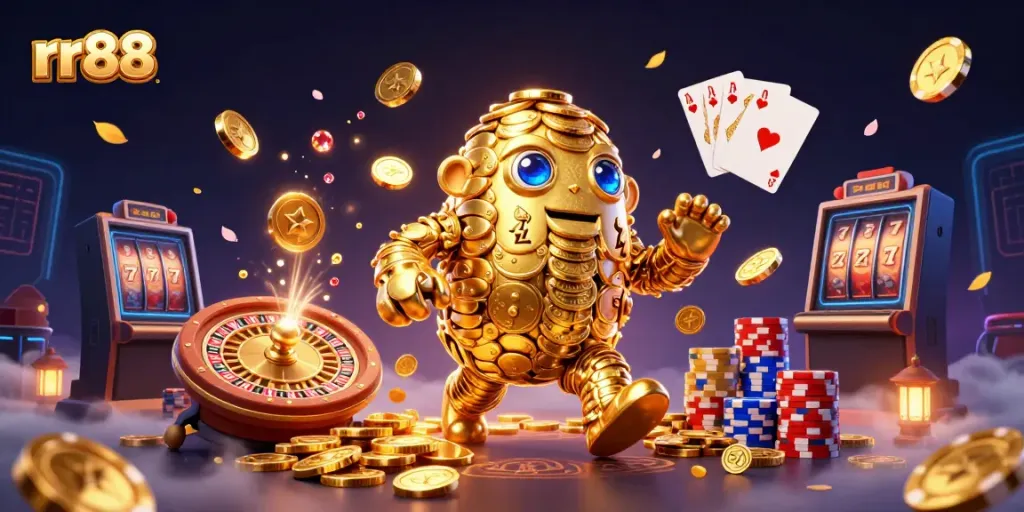 Engage with rr88's exciting gaming universe, featuring dynamic slots and golden golem elements.