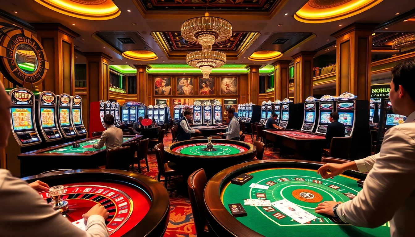 Experience the excitement at NOHU90 with epic slot machines and festive casino tables.