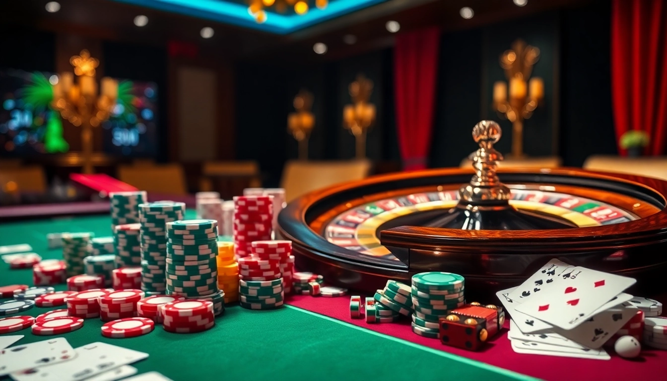Kubet online casino scene featuring luxurious poker chips and roulette wheel action.