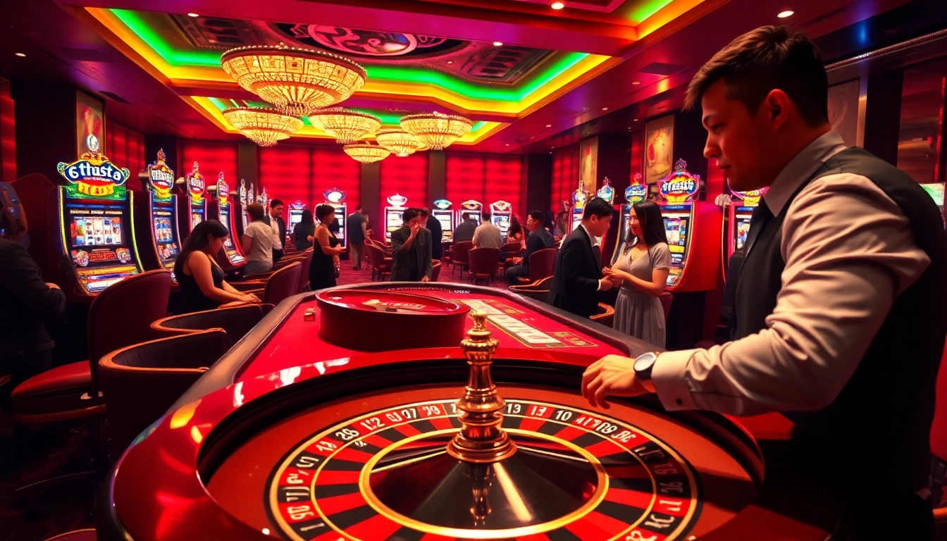 Engaging casino experience at rr88 có uy tín with roulette and poker, showcasing professionalism.