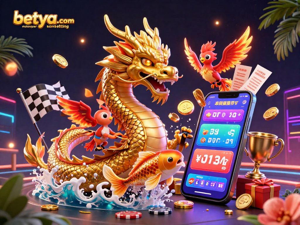 Experience the thrill of betya.com motorsport betting with a vibrant 3D illustration of racing action and winning moments.