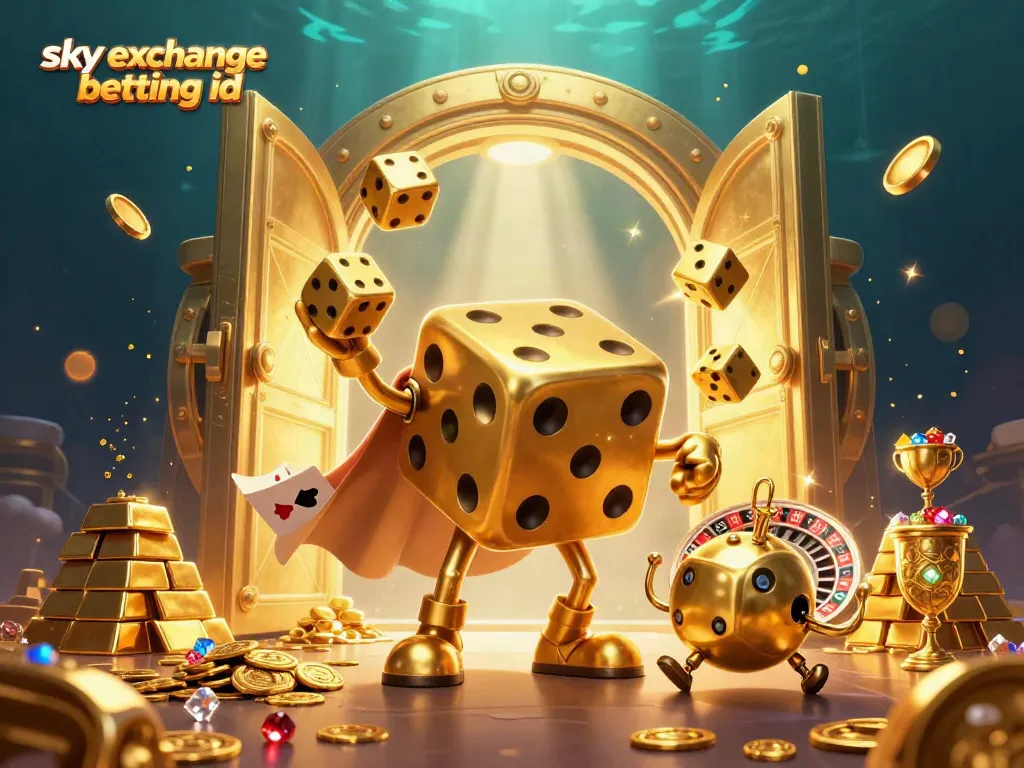 Engage in thrilling bets with your sky exchange betting id amidst golden treasures and vibrant casino elements.