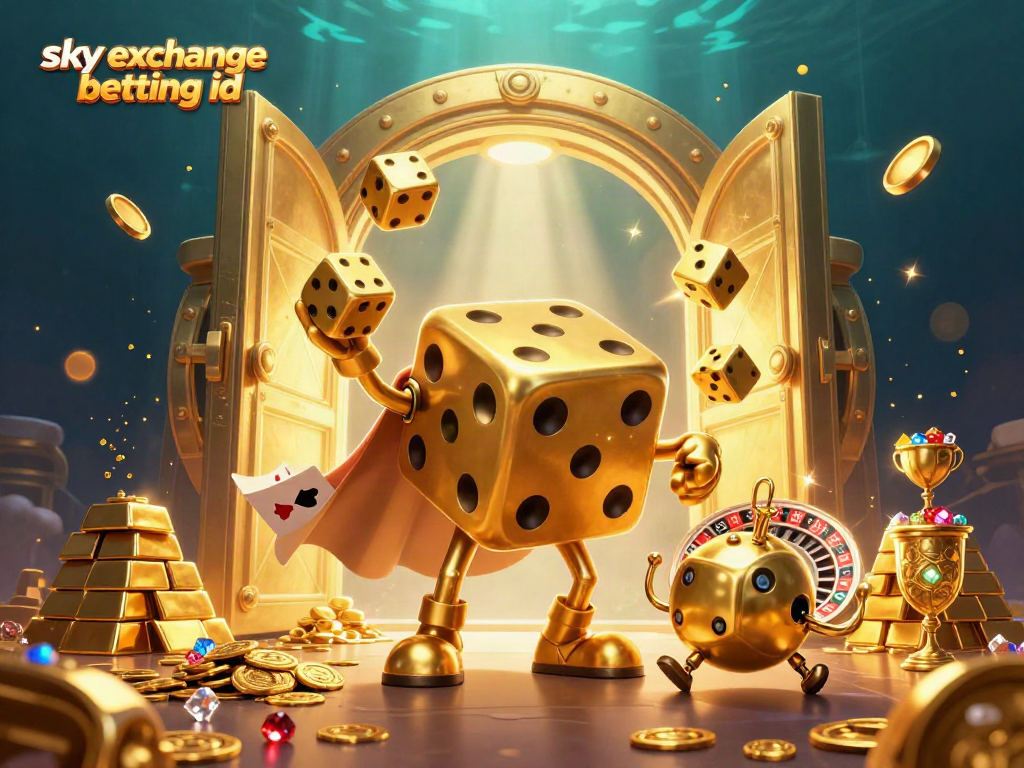 Engage in thrilling bets with your sky exchange betting id amidst golden treasures and vibrant casino elements.