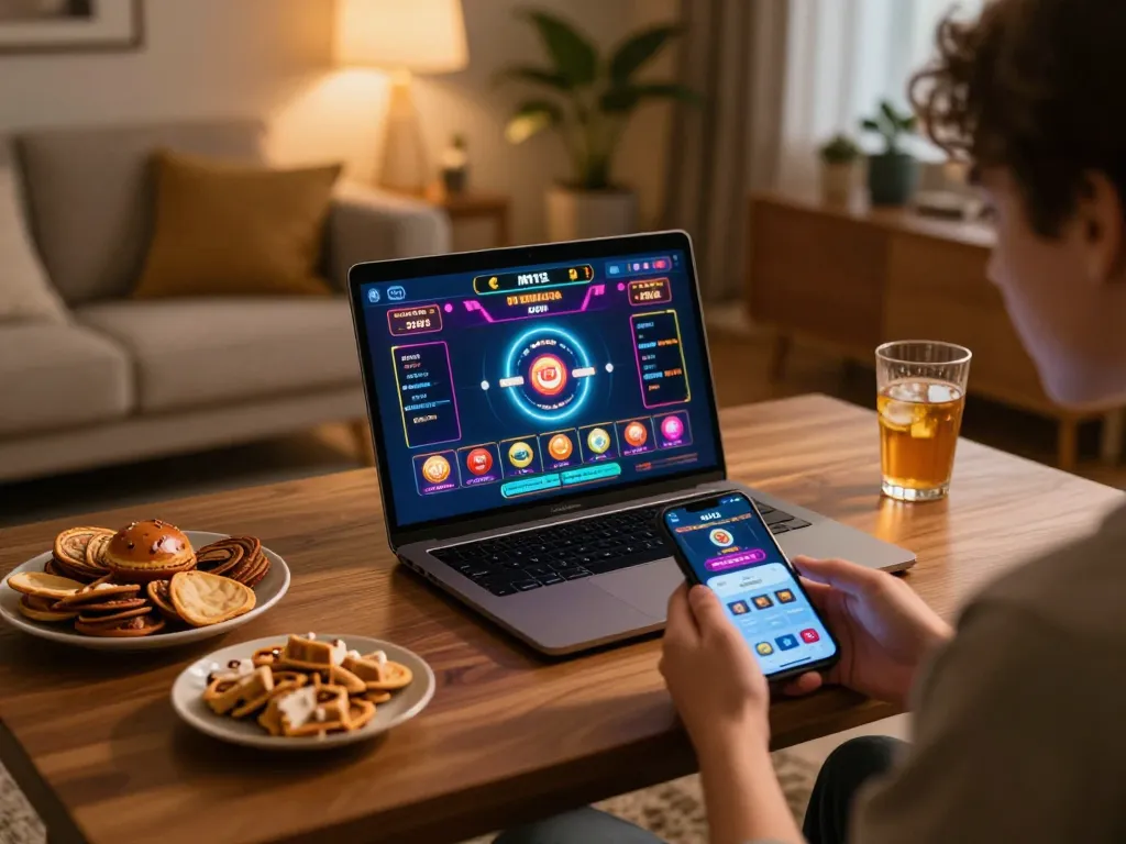 Experience vibrant online gambling with m112 app in cozy home setting