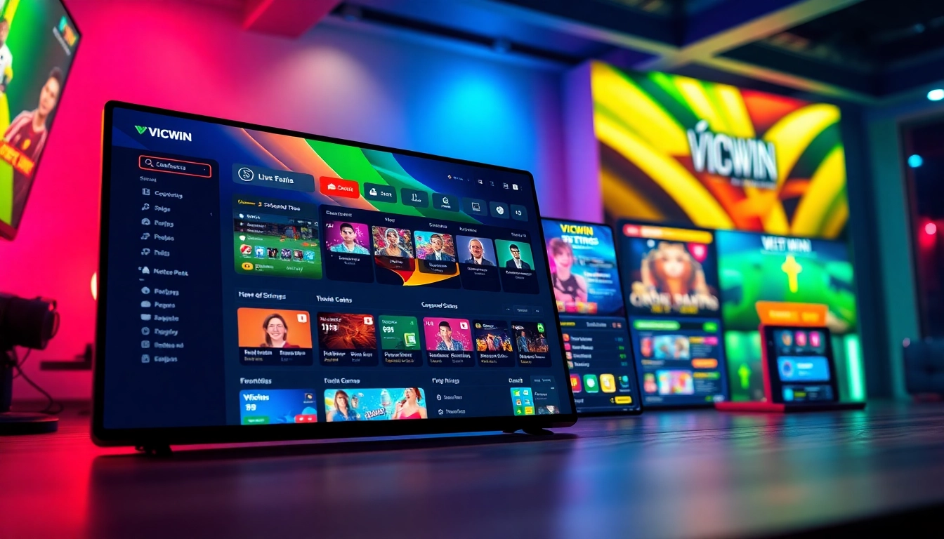 VICWIN online gaming platform interface featuring vibrant betting options.