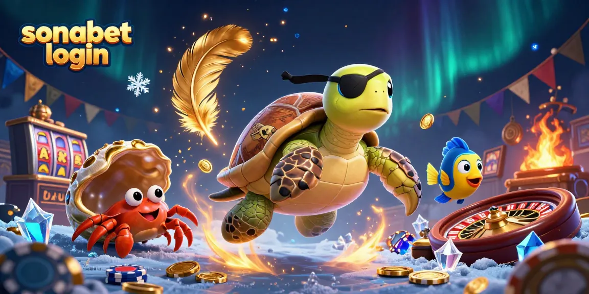 Engage exhilarating games with sonabet login in a vibrant casino illustration with colorful characters and elements.