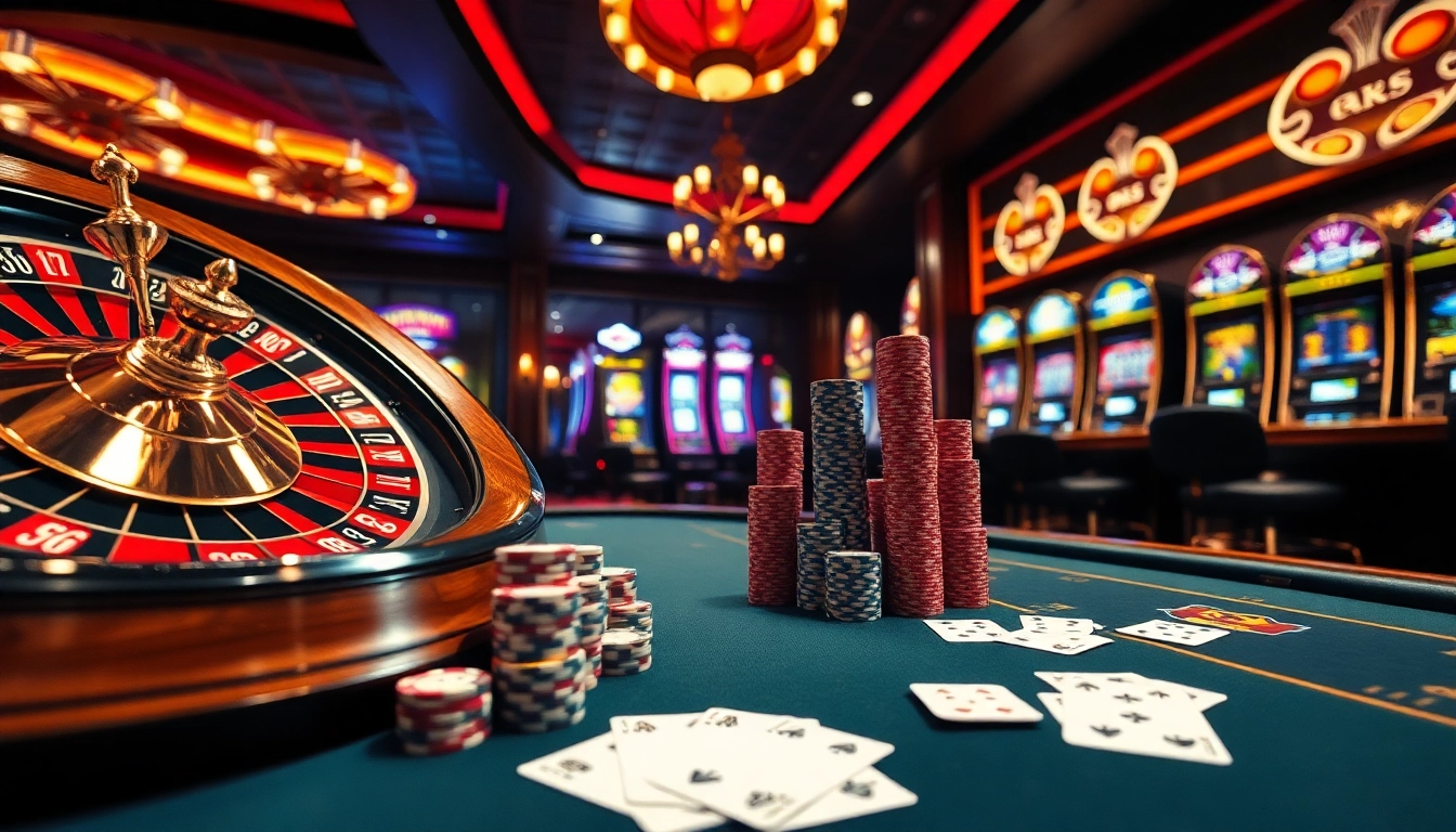Experience thrilling action with roulette and poker at https://vb88org.com/, showcasing vibrant casino elements.