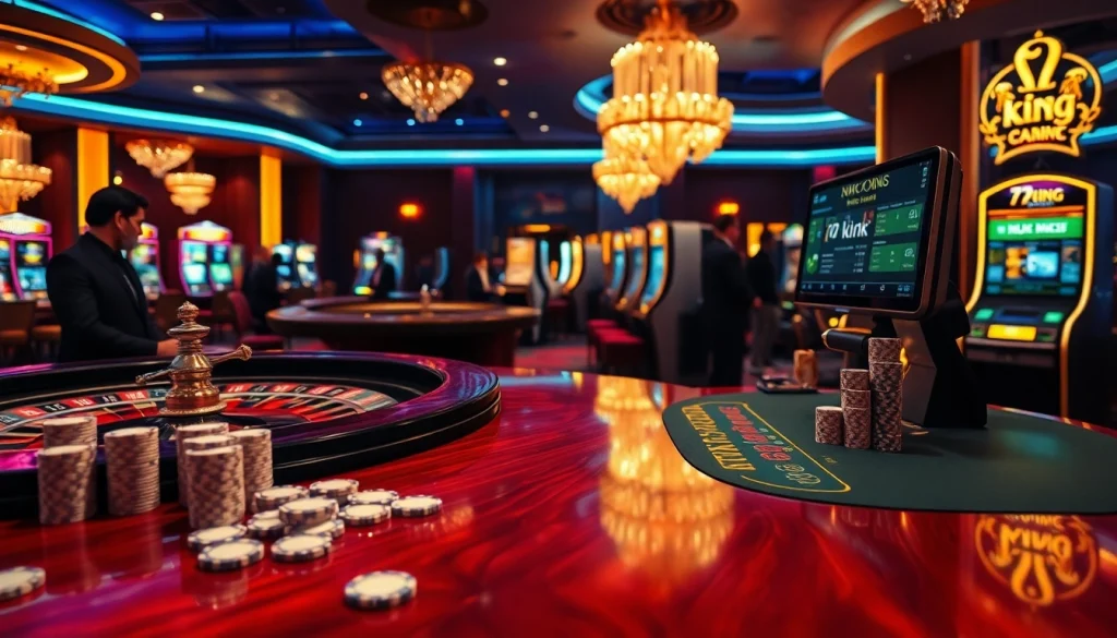 79king luxury casino scene with roulette, chips, and betting interface
