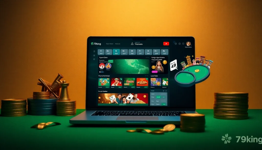 Erleben Sie das immersive Online-Glücksspielerlebnis bei 79king, mit einer benutzerfreundlichen Oberfläche, die Wettmöglichkeiten und Live-Spiele bietet.