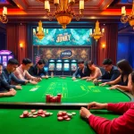 Players enjoying a thrilling gambling experience at MM88 casino table with vibrant chips.