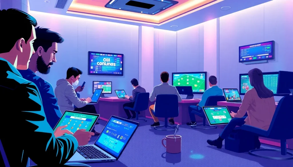 Engaging gaming scene showcasing users enjoying 79king's online betting platforms