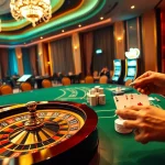 79king-branded premium casino scene with poker, roulette, and slot machines in action
