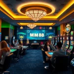 Experience the excitement of mm88 with a vibrant online casino atmosphere showcasing gaming options and enthusiastic players.