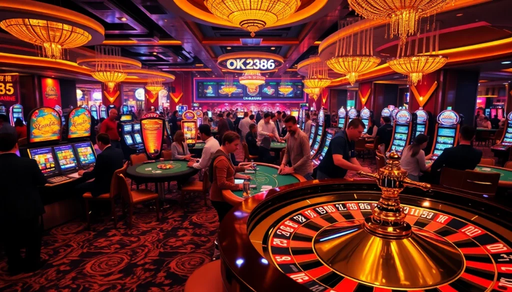 Experience the thrill of winning at the casino with OK8386. Engaging gameplay and vibrant atmosphere.