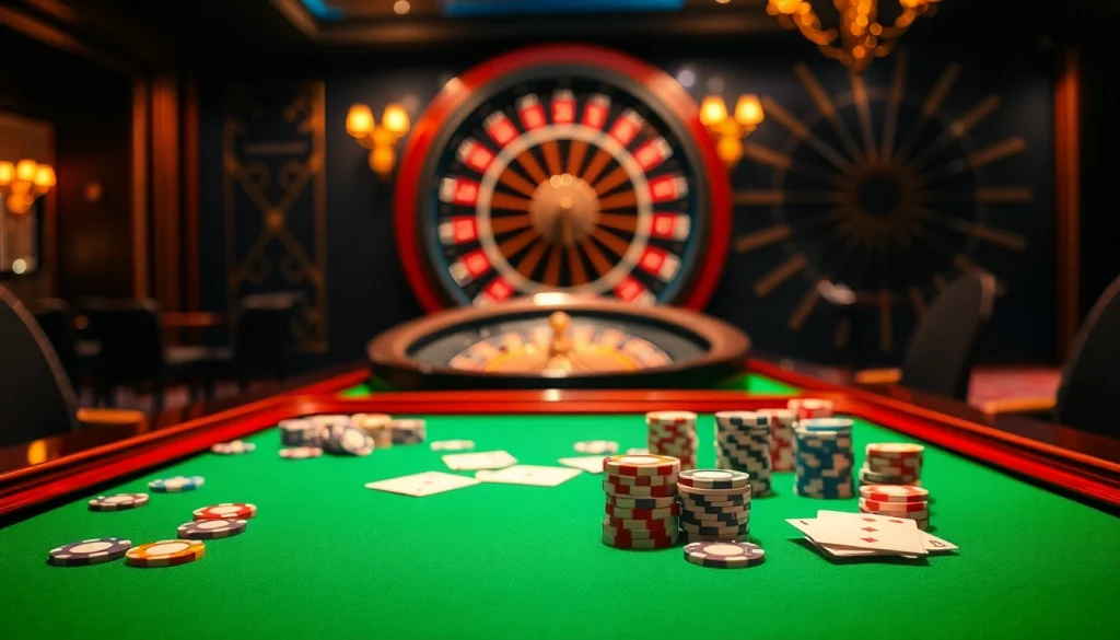 Experience the thrill of CM88 with vibrant poker chips and cards at a luxurious casino table.
