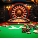 Experience the thrill of CM88 with vibrant poker chips and cards at a luxurious casino table.