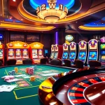 Players winning big at 32win casino table with colorful chips and cards.