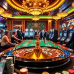 Experience thrilling gameplay at https://136bett.com.br/ with casino tables, vibrant slot machines, and engaged players.