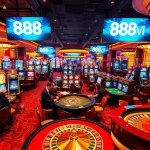Players enjoying various games at 888VI casino, showcasing excitement and luxury.