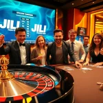 Players enjoying a thrilling JILI gaming experience at a luxurious casino.