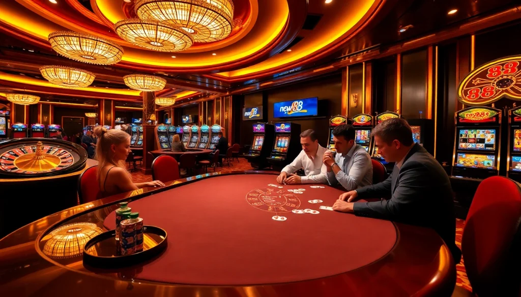 Engaging poker action featuring the new 88 theme with vibrant casino visuals.