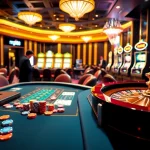 Players enjoying a thrilling casino experience with mg188, featuring vibrant tables and engaging gameplay.