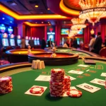 Gambling excitement at KJC with players engaged at a vibrant blackjack table.