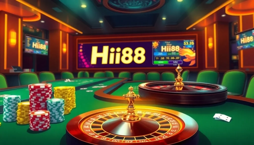 Engage in thrilling gaming experiences at Hi88 casino, featuring vibrant tables and sophisticated gameplay.