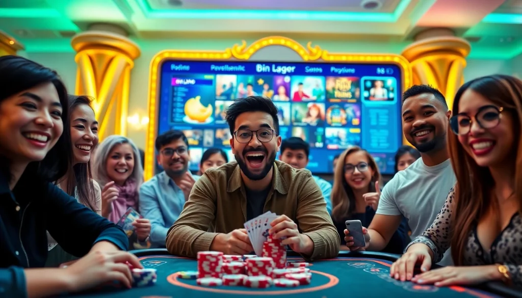 Exciting online gambling scene at bolagacor featuring diverse players immersed in casino games.