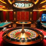 Experience the excitement of 789 BET with engaging casino games, players at a roulette wheel, and vibrant betting tables.