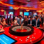 Experience excitement at the casino with diverse players gambling at https://gg88com.bet around a roulette table.
