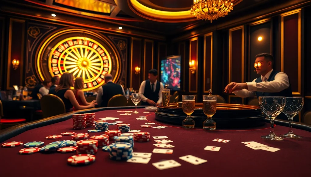 Engage in exciting gameplay at https://mm88.nl/ with vibrant poker chips and a thrilling roulette wheel.
